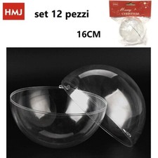 Set 12 Pezzi Sfera Apribile In Plastica Trasparente Diametro 16cm hmj