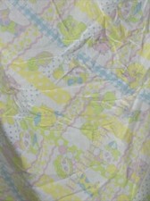 Vintage Crib Sheet Pastel Craft Fabric