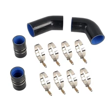 Intercooler Boot Silicone Hose Kit For 04-05 Chevrolet GMC 6.6L Duramax LLY BK