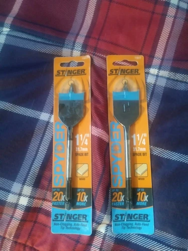 SPYDER STINGER 1-1/4" X 6" WOODBORING SPADE DRILL NEW QTY 2