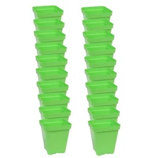 SUNPACK 5" x 5" Seed Starting Square Insert Pot, Green, 6" (Pack of 20)