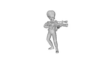 Printle V Homme 1626T-Mars Alien Pointing a Weapon Figure for Dioramas Train Set