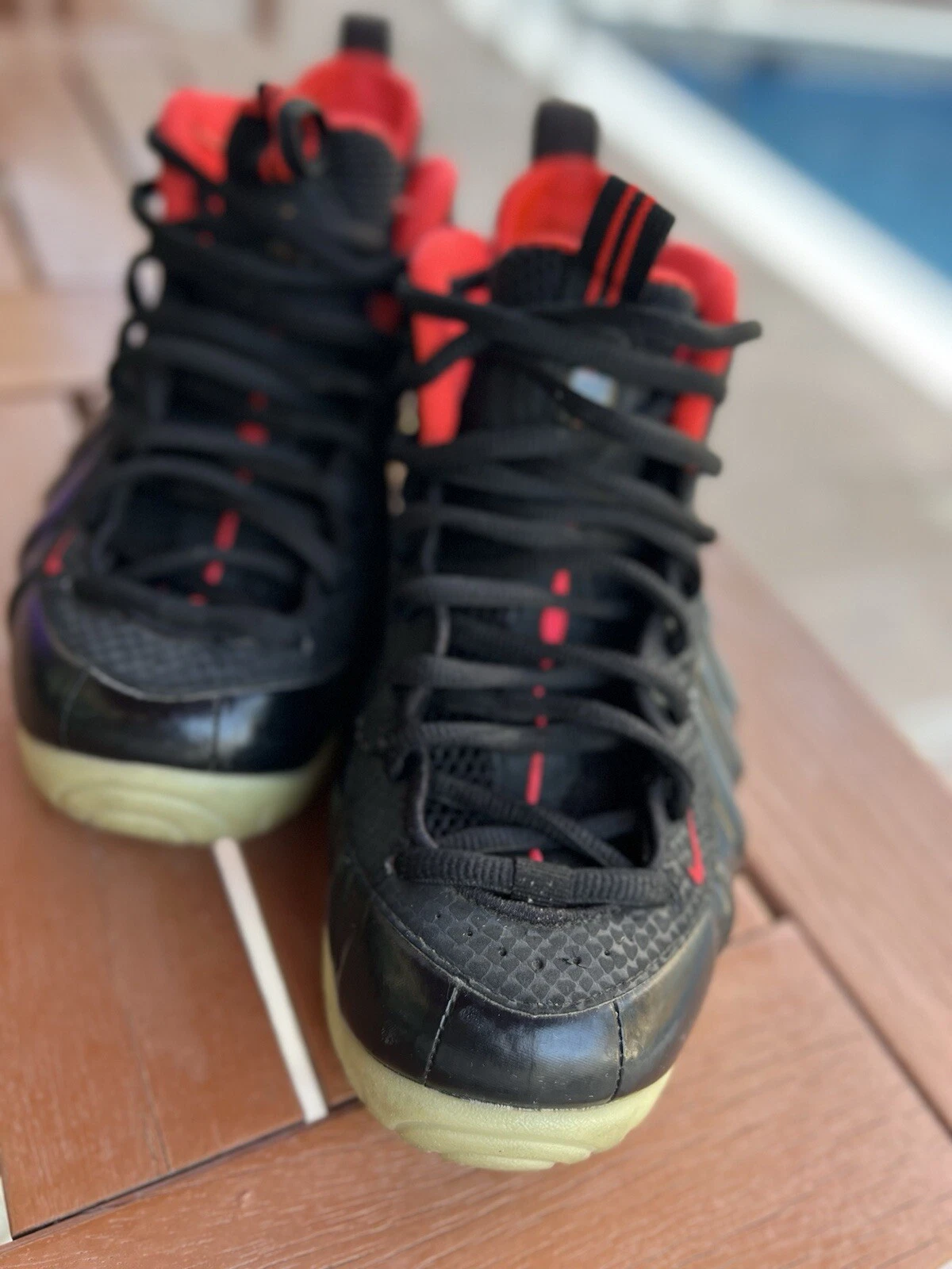 YEEZY Scarpe Nike Air Foamposite Pro in nero infrarossi e rosso solare 616750 001 taglia 10