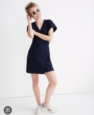 Madewell Simple Black Wrap Crossover  V-neck Casual Weekend Dress Size S