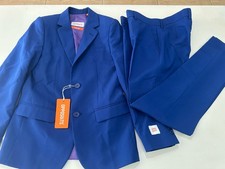 NWT Opposuits Royal Blue Polyester 2PC Suit Boys Jacket 12Y Pants 14Y