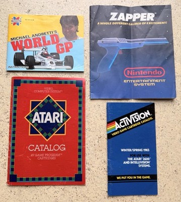 4 Booklets Nintendo Zapper Flyer Poster Katalog Atari 2600 Activision World GP