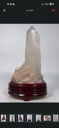 Natural Clear quartz Obelisk Reiki Crystal Wand Point Tower + free Stand