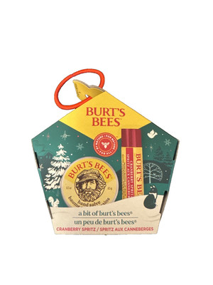 BURT`S BEES HOLIDAY GIFT SET CRANBERRY SPRITZ LIP BALM + HAND SALVE NEW