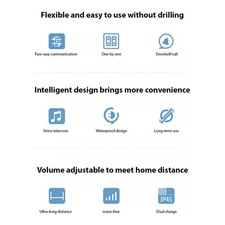 Wireless Doorbell Intercom Smart Long Range Communicate Home Office