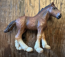 Schleich CLYDESDALE FOAL Colt Brown Baby Horse Animal Figure 2002 Retired Toy