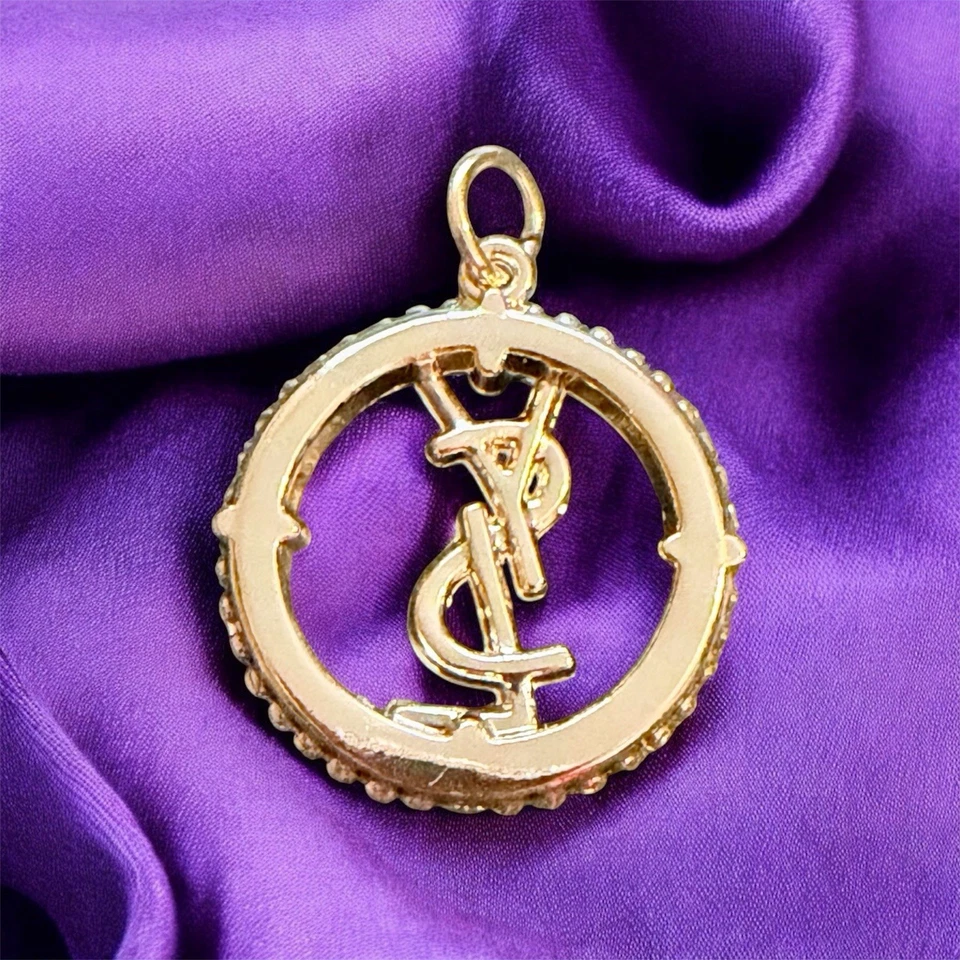 YSL Zipper Pull Button Charm W/ Clear Rhinestones  - Image 3 of 3