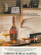CORDON RUBIS de MARTELL Cognac Werbeanzeige 1980er Werbung Advert Vintage