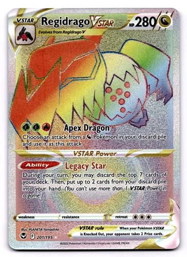 Regidrago VSTAR 201/195 Secret Rare Pokemon TCG SWSH12: Silver Tempest NM