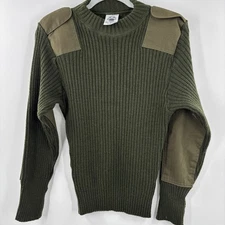 Defense Logistics Agency Wool Sweater Men's 38 Small Military Green DSCP