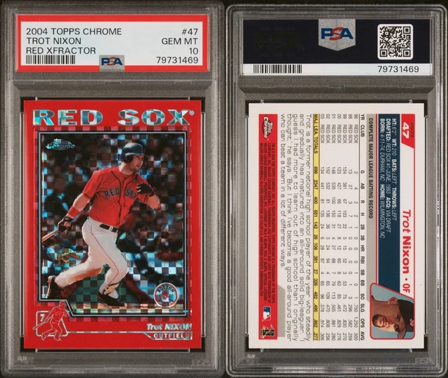 2004 Topps Chrome TROT NIXON Red X-Fractor #47 POP 1