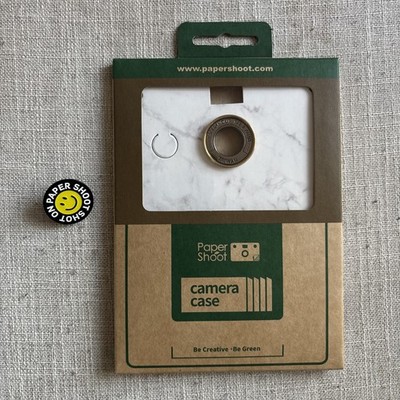 Paper Shoot Camera White Marble Case ONLY Cardboard Eco-Friendly + FREE Pin