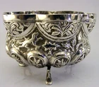 PRETTY INDIAN SOLID SILVER BOWL c1900 ANTIQUE ANIMALS 81g