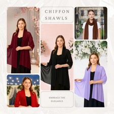 Chiffon Shawls for Women Plain Neck Wrap Scarf Ladies Scarves Large Head scarf