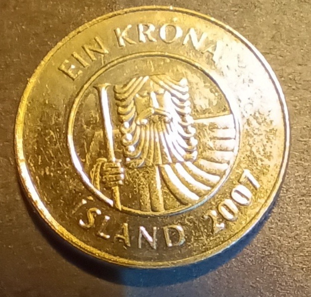 Iceland  2007  1 Krona coin