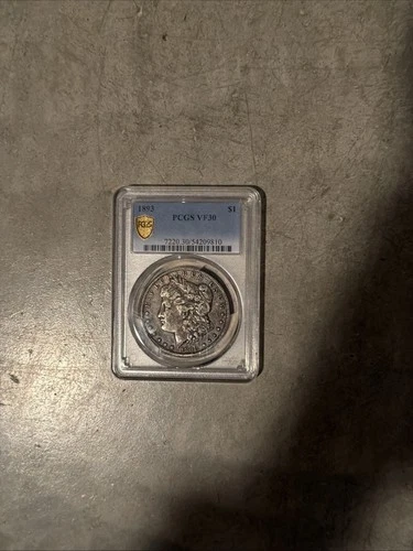 1893 Morgan Silver Dollar $1 PCGS VF30 Good Date Toned