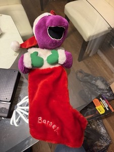 Vintage Barney Christmas Stocking Purple Dinosaur Lyons Group