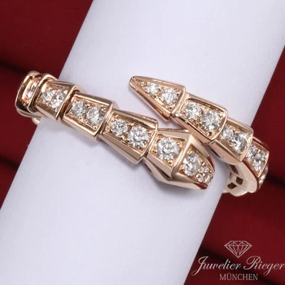 Bvlgari Ring Serpenti Viper Rosegold 750 Gr M 2019 Diamanten Brillanten Gold - Bild 1 von 4