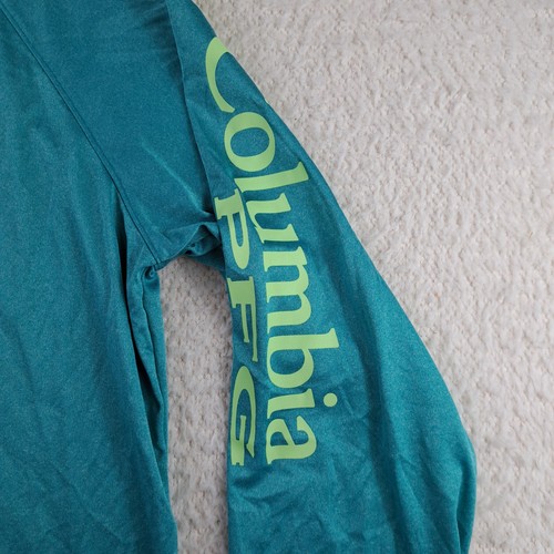Columbia PFG Shirt XXL Green Blue Performance Fishing Gear Long Sleeve Men - Picture 3 of 9