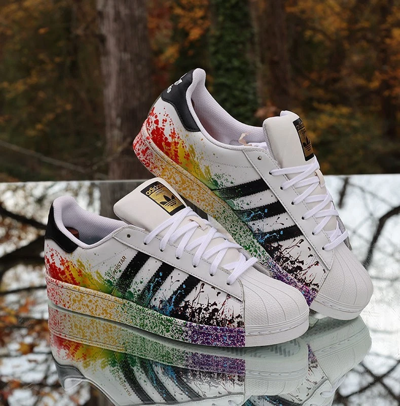 adidas gazelle silver green womens Adidas SUPERSTAR PAINT SPLATTER main image 0