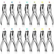 24 Pack 1/4 Inch Single Hole Puncher, Metal 5 Sheet Capacity Paper Punches