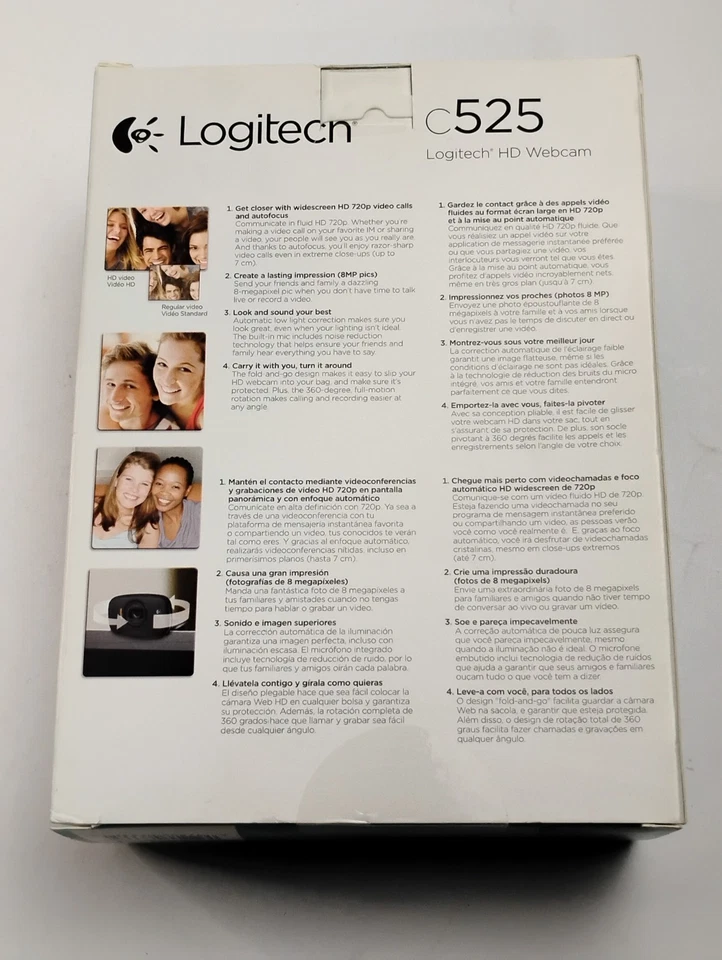Logitech C525 HD 720P Webcam New Sealed - Image 2 of 4
