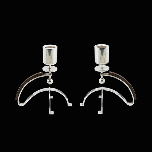Grann & Laglye - Copenhagen. A pair of Art deco Silver Candlesticks - 1931. - Picture 2 of 5