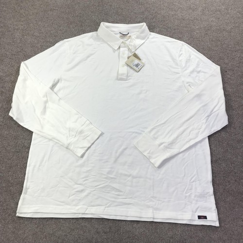 Faherty Polo Shirt Mens 2XL White Long Sleeve Movement Classic Soft Casual New - Picture 2 of 11