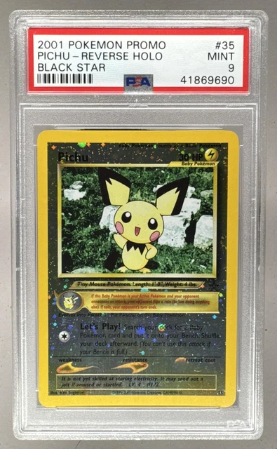 Pichu 2001 Pokemon Black Star Promo #35 Reverse Holo PSA 9