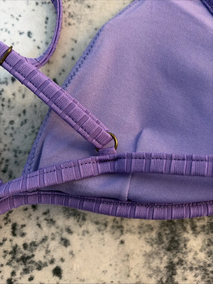 Rip завиток бюстгальтер плавать бикини верхний Periwinkle фиолетовый ребристый размер средний новый без ЯРЛЫКОВ - Изображение 4 из 4