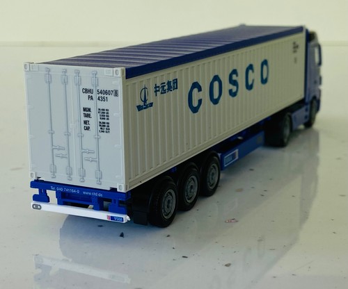Herpa 154765 MERCEDES BENZ ACTROS V8 CTD CONTAINER TPT + COSCO OPEN TOP 40' BOX - Picture 5 of 21