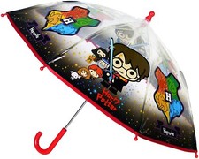 HARRY POTTER Umbrella POE Bubble Transparent Hogwarts Kids Childrens 60cm