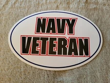 U.S. NAVY VETERAN OVAL BUMPER STICKER 