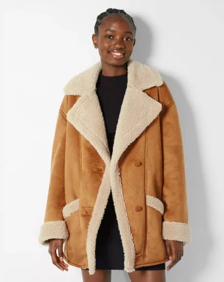 Bershka faux fur jacket sale