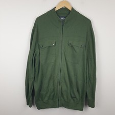 Land Rover Sweatshirt Mens XL Green Full Zip Outdoors Sweater Cotton Knit