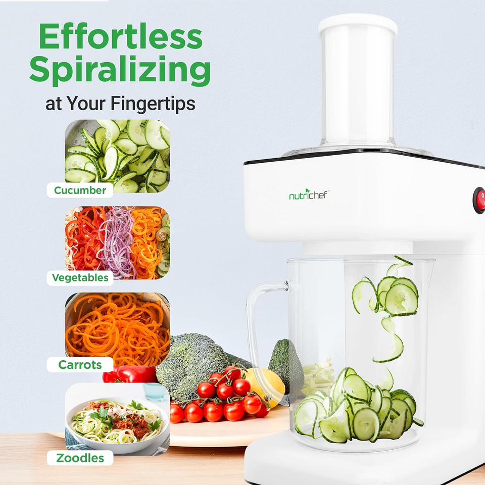 Electric Food Chopper Zoodle Maker 3In1 Vegetable Processor