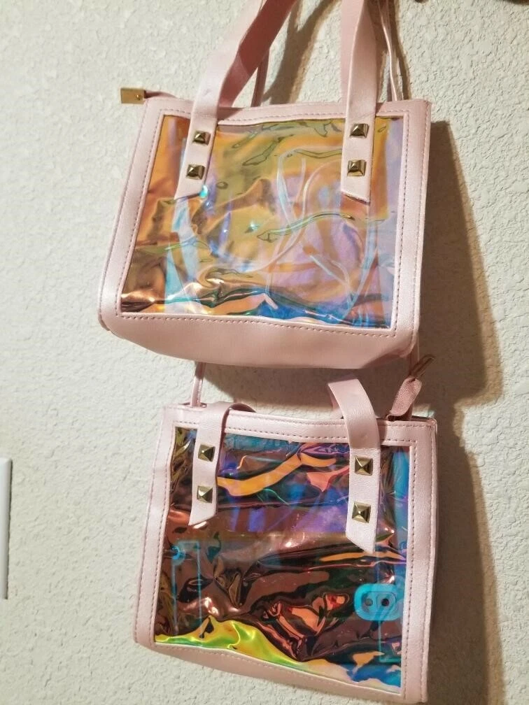 Iridescent clear purse sale