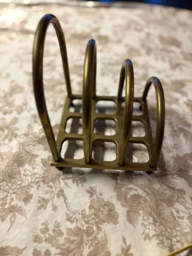 Arched Brass Organizer Letter Holder Napkin Divider Desk Organizer 70s Vintage 