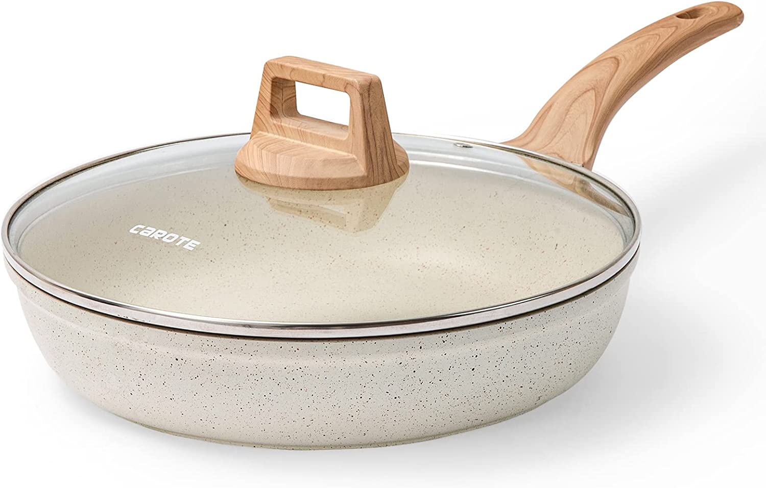 White Nonstick Frying Pan Skillet,10