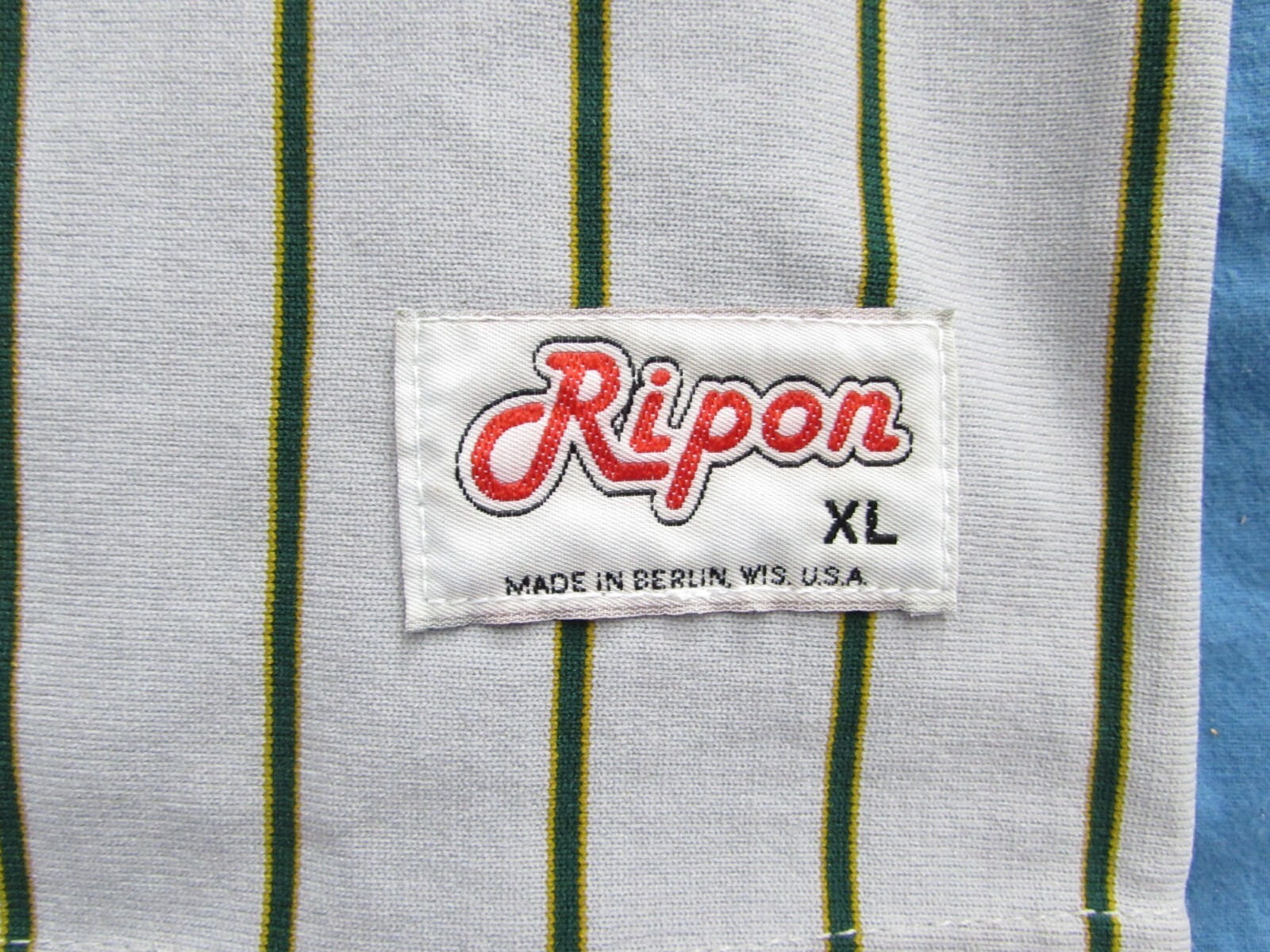 VTG SAINTS Ripon Baseball XL Jersey Mens 6 Pinstripe Button Up Athletic USA