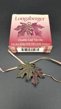 Longaberger Colored Metal Double Leaf Basket Tie On NIB #73393 AUTUMN FALL LEAF