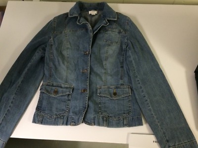 Ann Taylor Loft Women's Denim Jean Jacket Lighter Wash Lapel