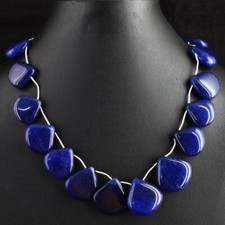 Pear Shape Blue Sapphire 619.00 Cts Stunning Beaded Jewelery Necklace VK 15 E698