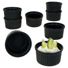 8 ciotole per muffin nero 180 ml mini stampo da forno soufflé casseruola crema brûlée