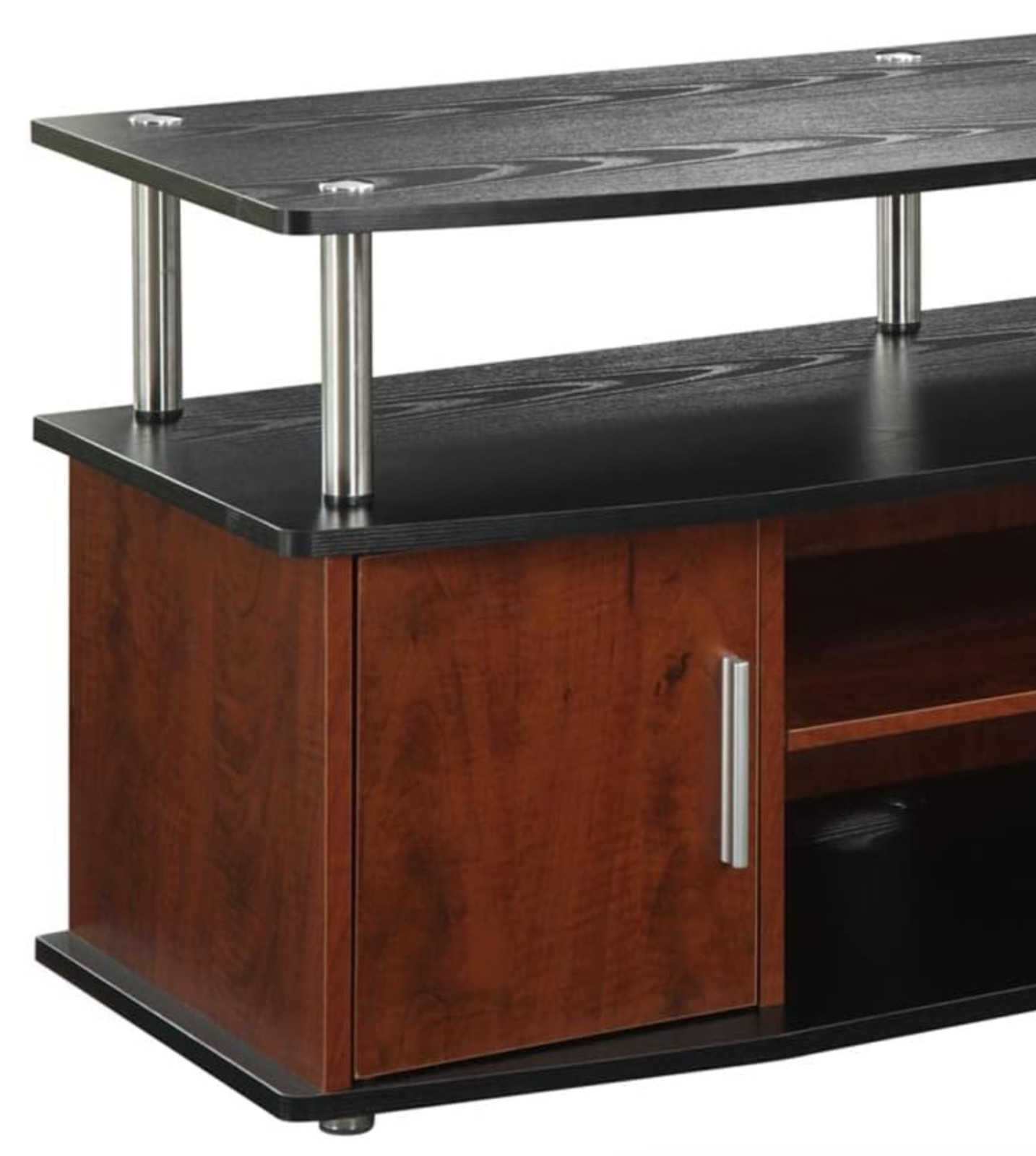 Cherry Black Wooden TV Stand Entertainment Center Media Storage Console Cabinet