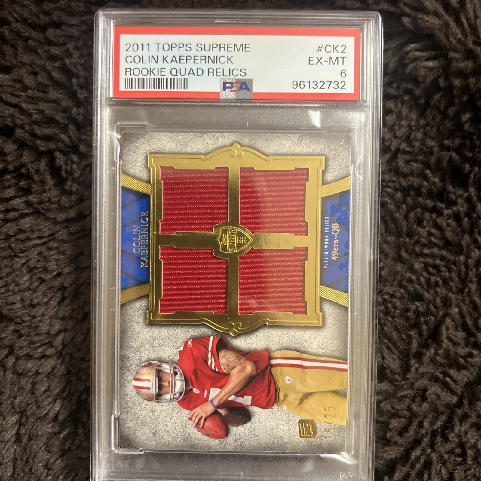 Colin Kaepernick Topps Supreme Rookie Quad Relics #CK2 Base